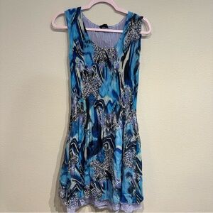 Y2K‎ Caclian Light Purple Patterned Whimsigoth Sleeveless Slinky Dress Size M